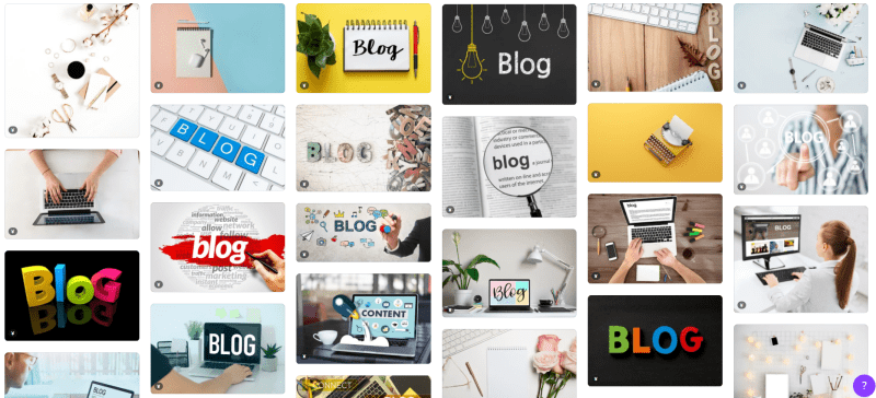 Canvaでblogと検索して出てくる有料写真