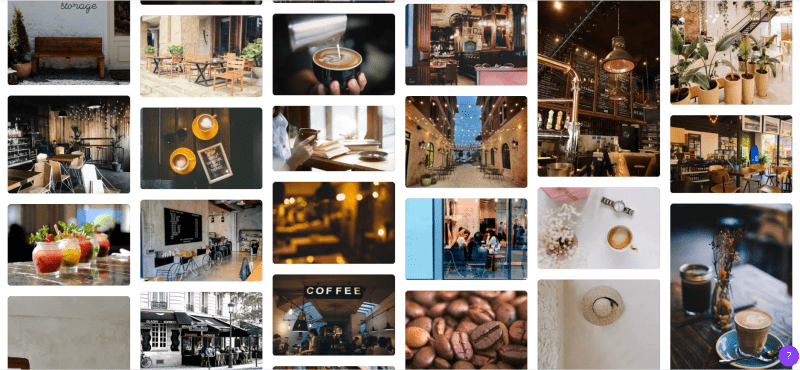 Canvaでカフェと検索して出てくる無料写真